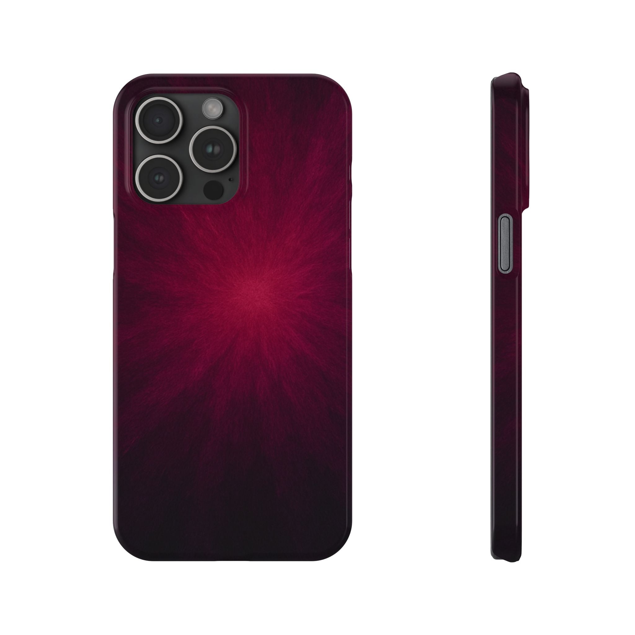 Burgundy Nebula Slim Phone Case — Deep Red Galaxy Design