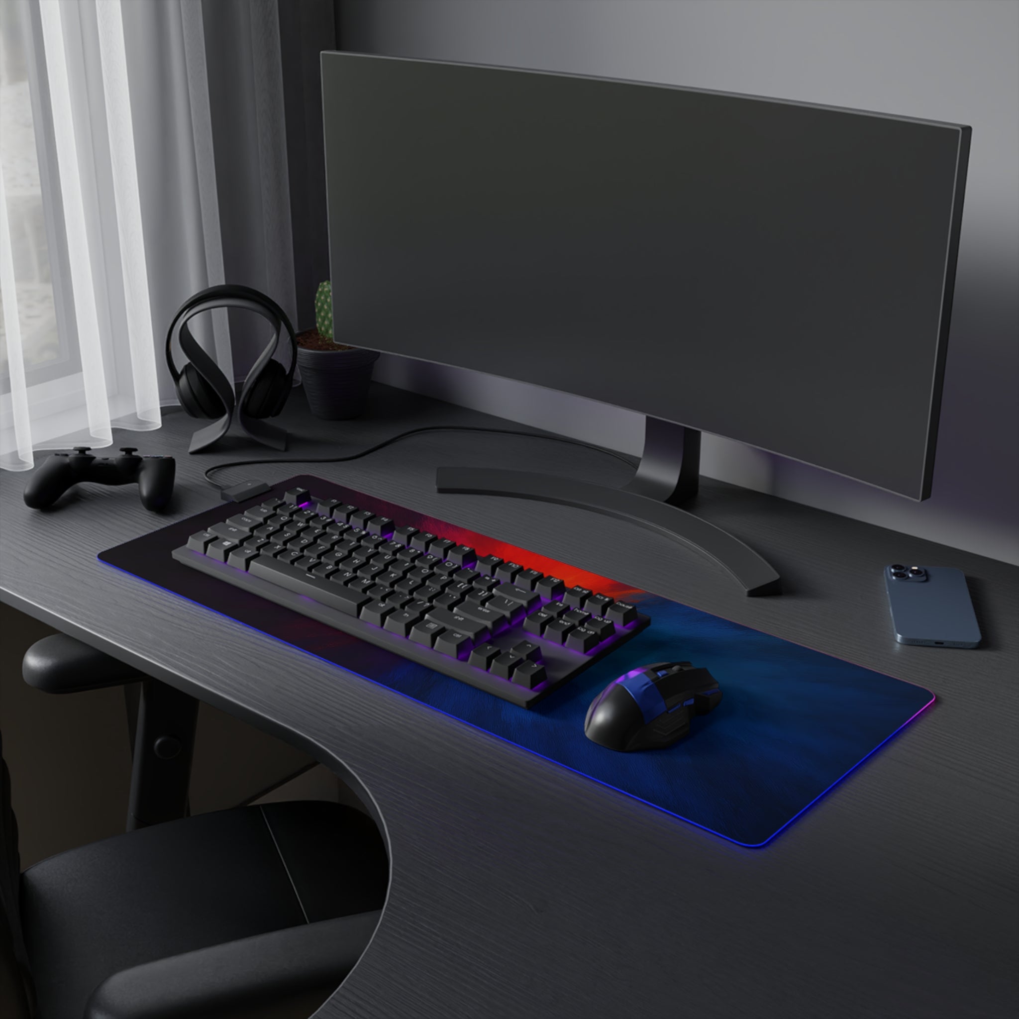 RGB Nebula LED Gaming Mouse Pad — Extended Desk Mat for PC Gamers