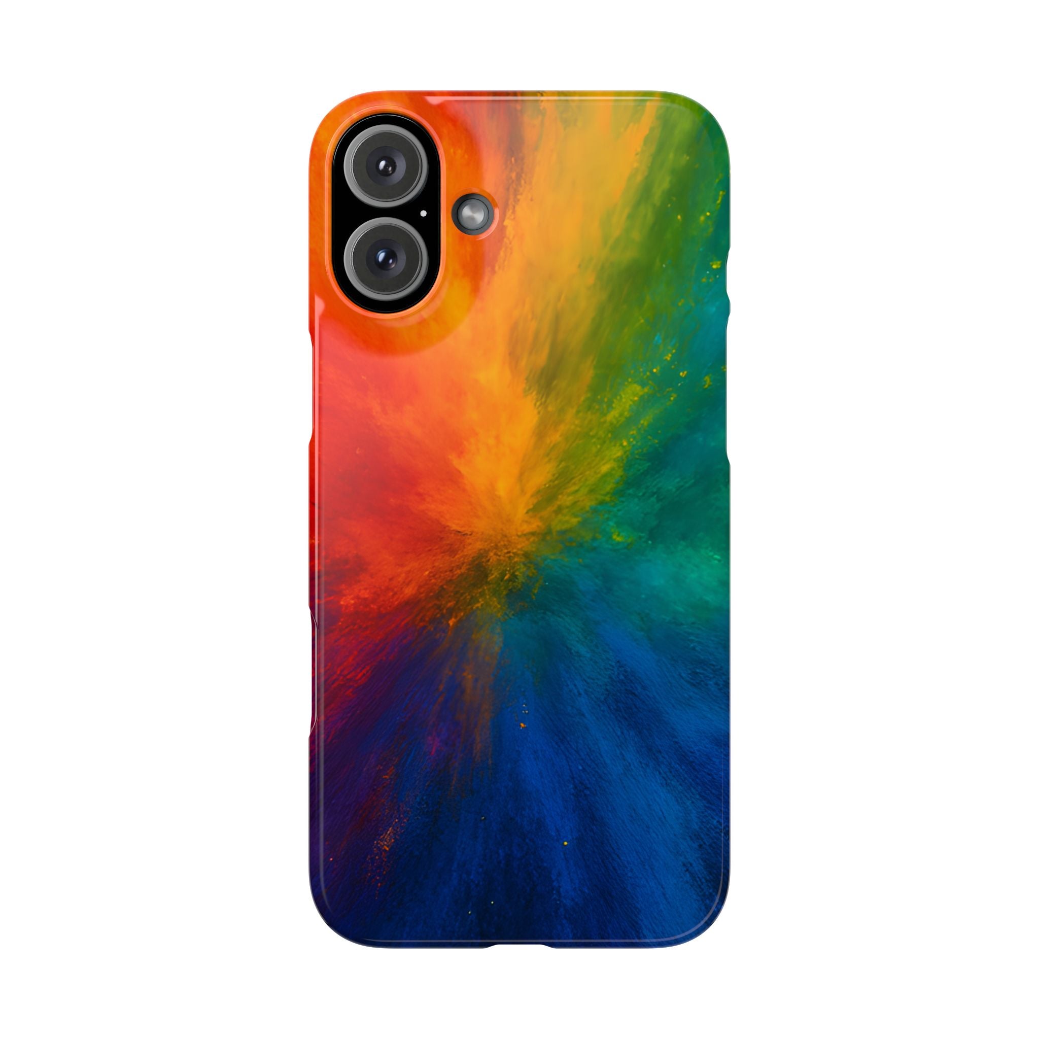 Slim Phone Case — Vibrant Rainbow Explosion Abstract Art