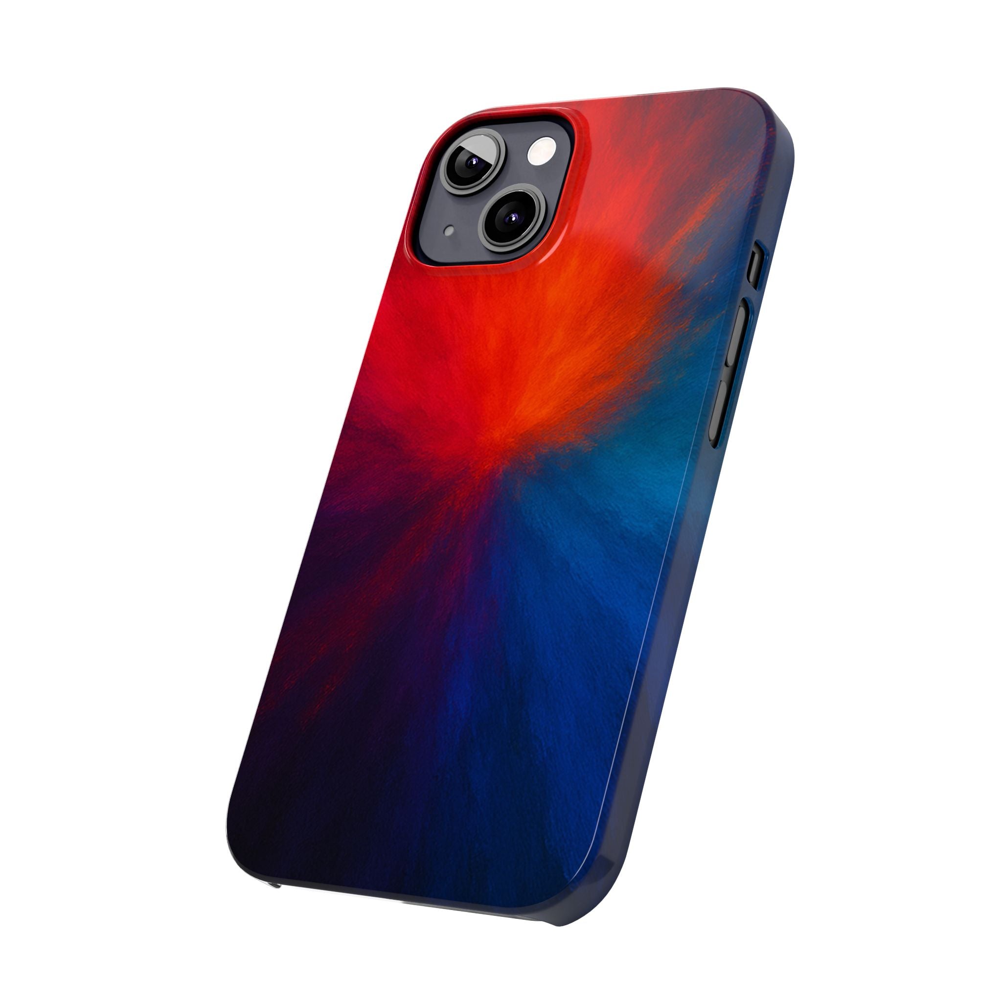 Slim Phone Case — Vivid Red & Blue Nebula Abstract Phone Cover