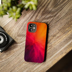 Slim Phone Case — Vibrant Sunset Abstract Red Orange Swirl