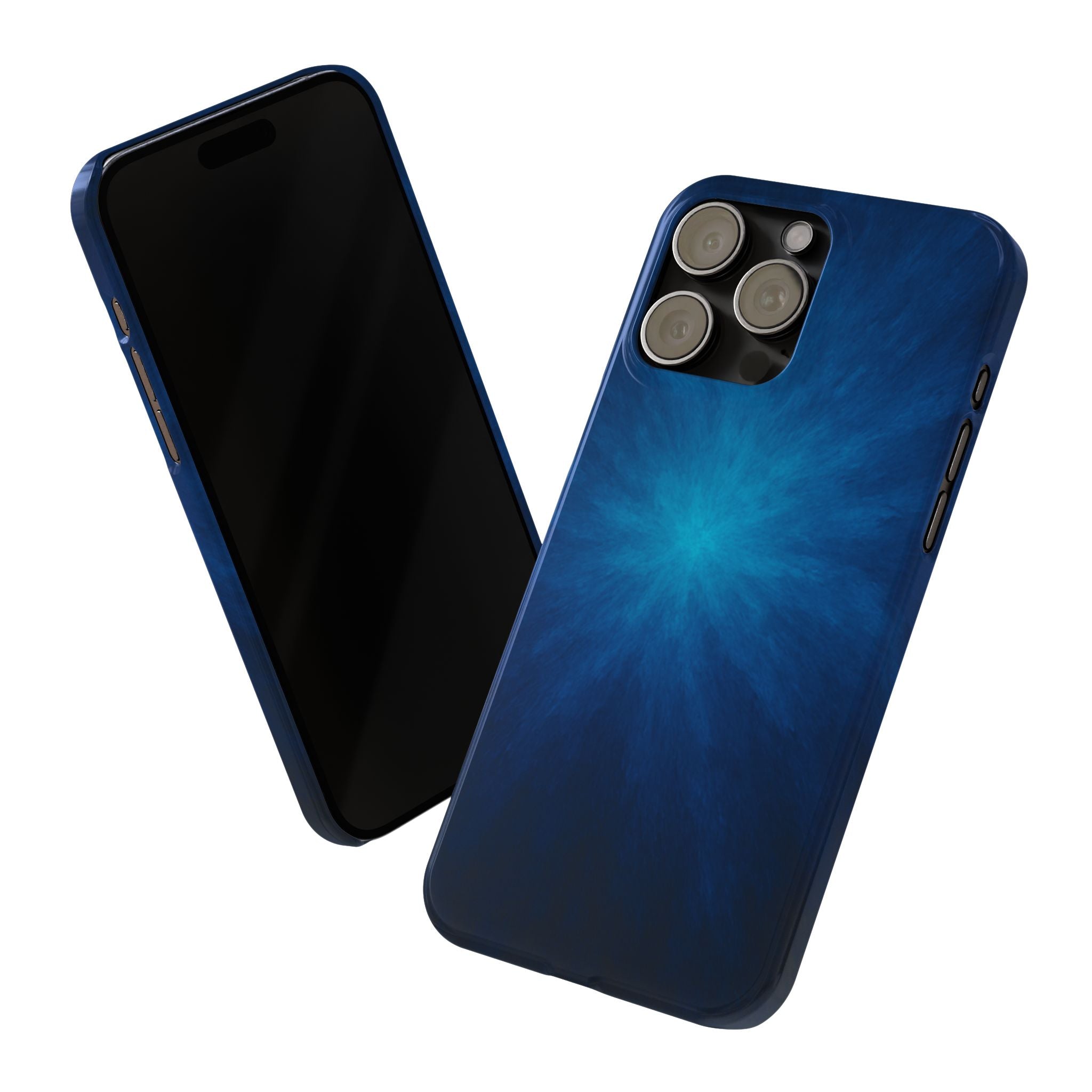 Blue Nebula Slim Phone Case — Abstract Starburst Galaxy Design