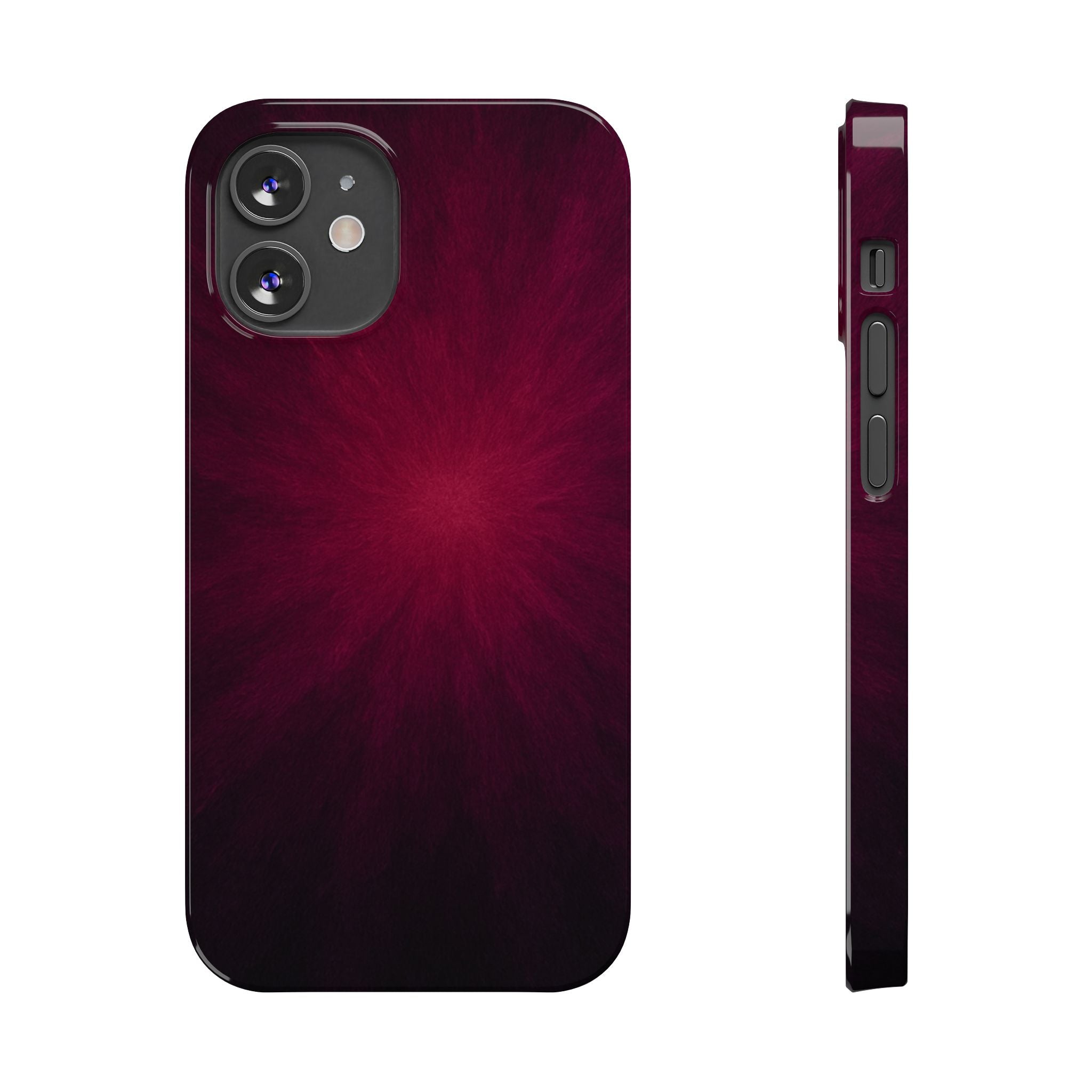 Burgundy Nebula Slim Phone Case — Deep Red Galaxy Design