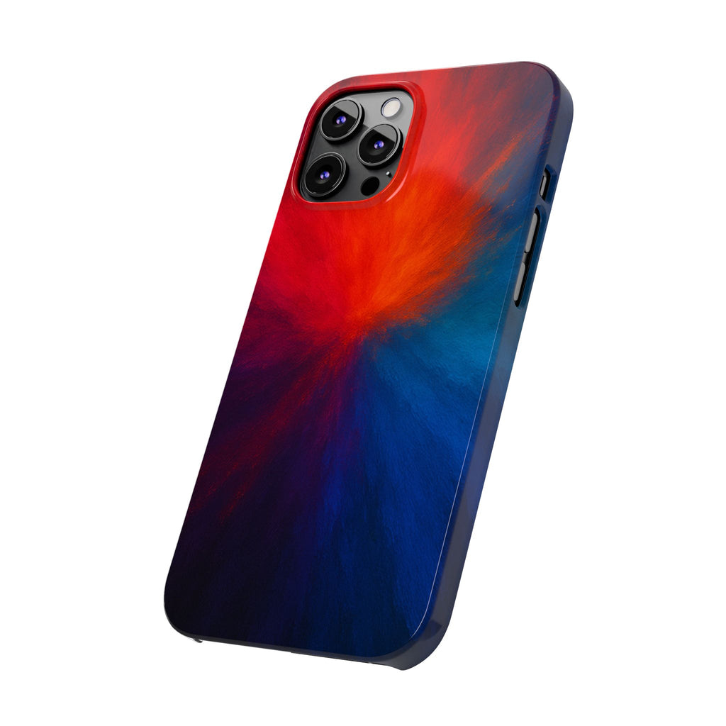 Slim Phone Case — Vivid Red & Blue Nebula Abstract Phone Cover