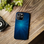 Blue Nebula Slim Phone Case — Abstract Starburst Galaxy Design