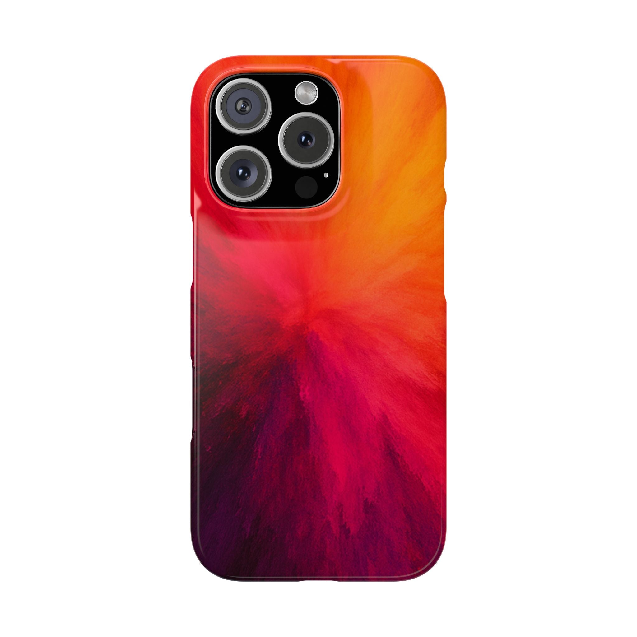 Slim Phone Case — Vibrant Sunset Abstract Red Orange Swirl
