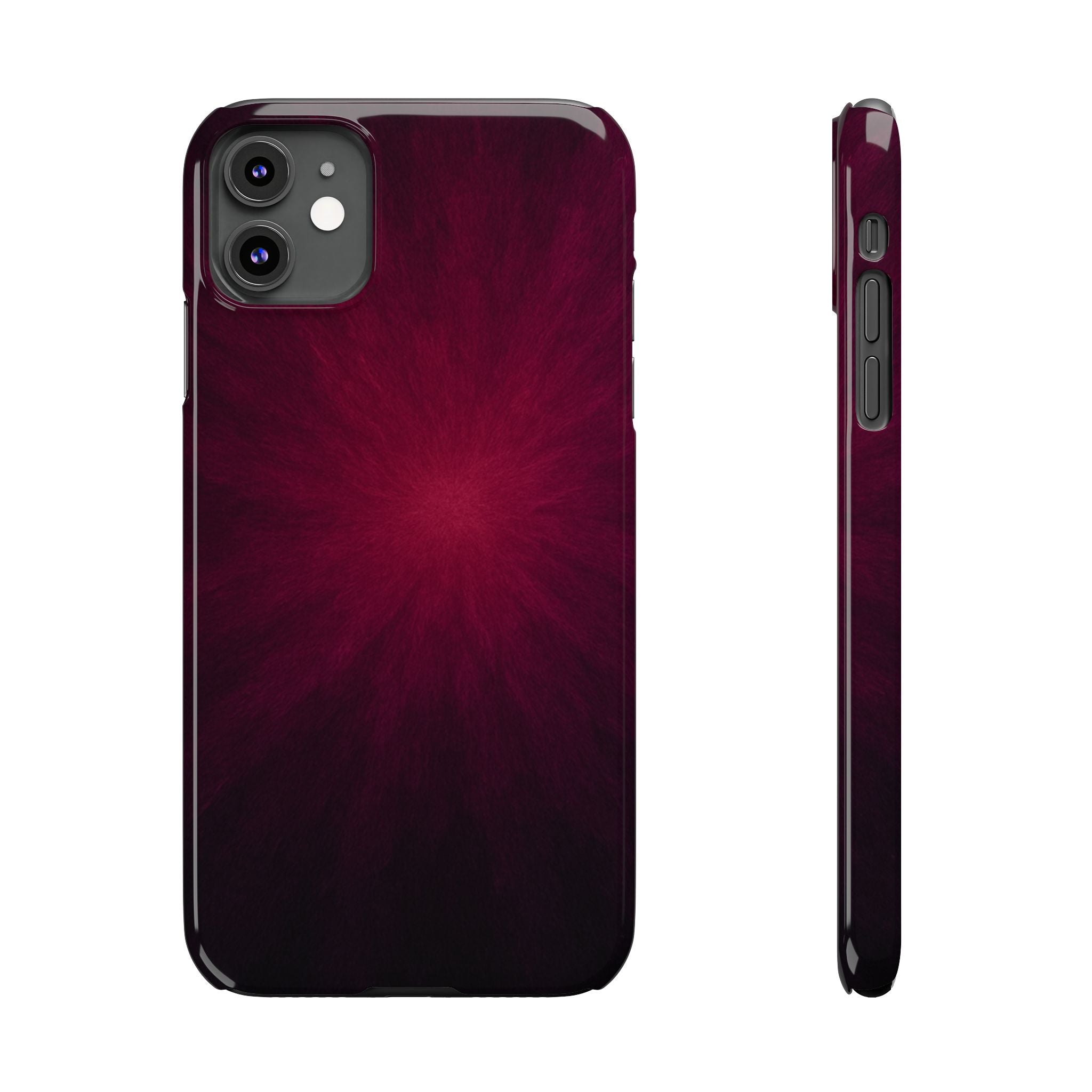 Burgundy Nebula Slim Phone Case — Deep Red Galaxy Design