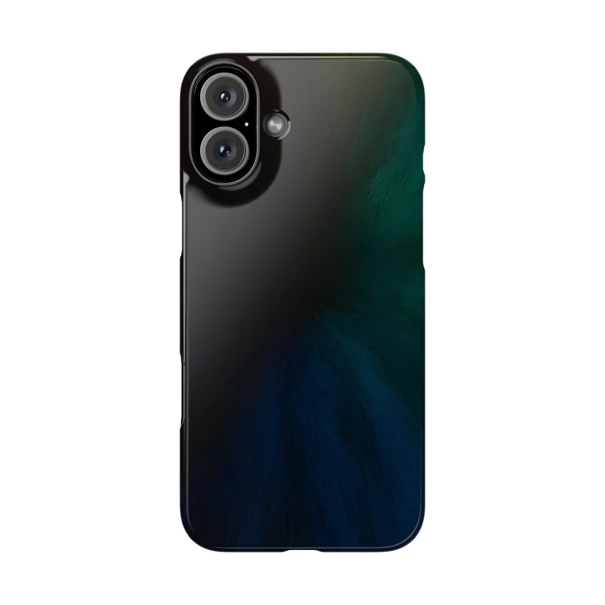 Slim Phone Case — Deep Emerald & Navy Abstract Swirl