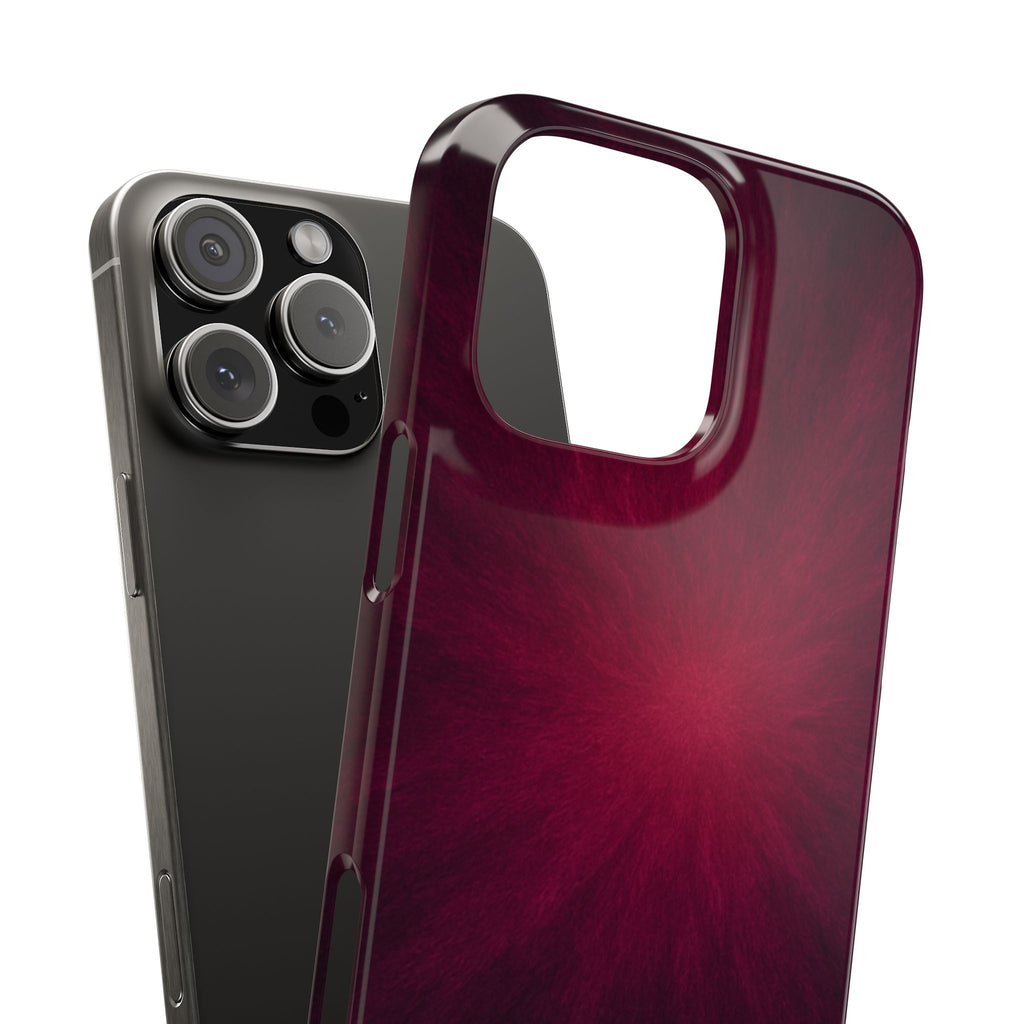 Burgundy Nebula Slim Phone Case — Deep Red Galaxy Design