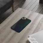 Slim Phone Case — Deep Emerald & Navy Abstract Swirl