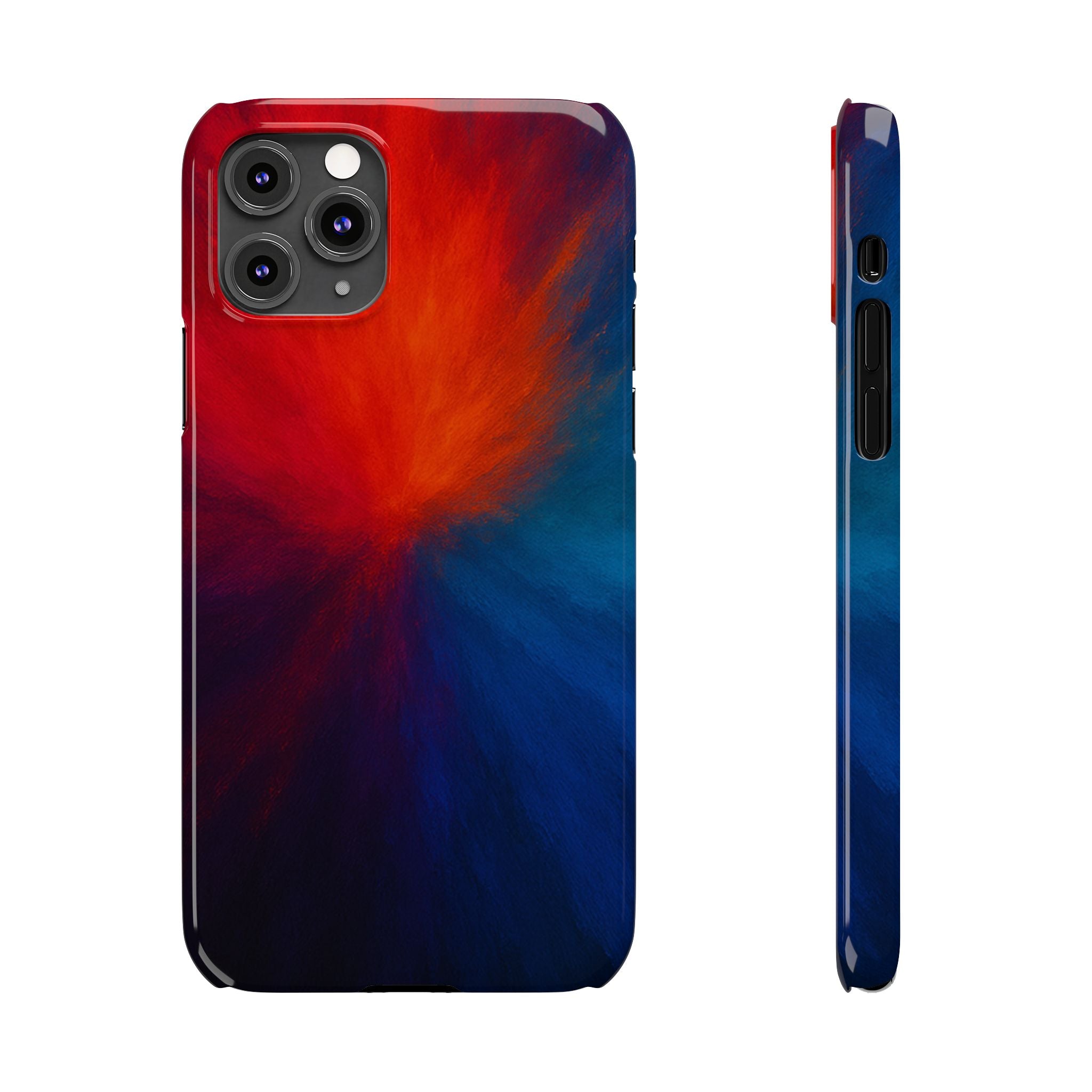 Slim Phone Case — Vivid Red & Blue Nebula Abstract Phone Cover