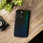 Slim Phone Case — Deep Emerald & Navy Abstract Swirl