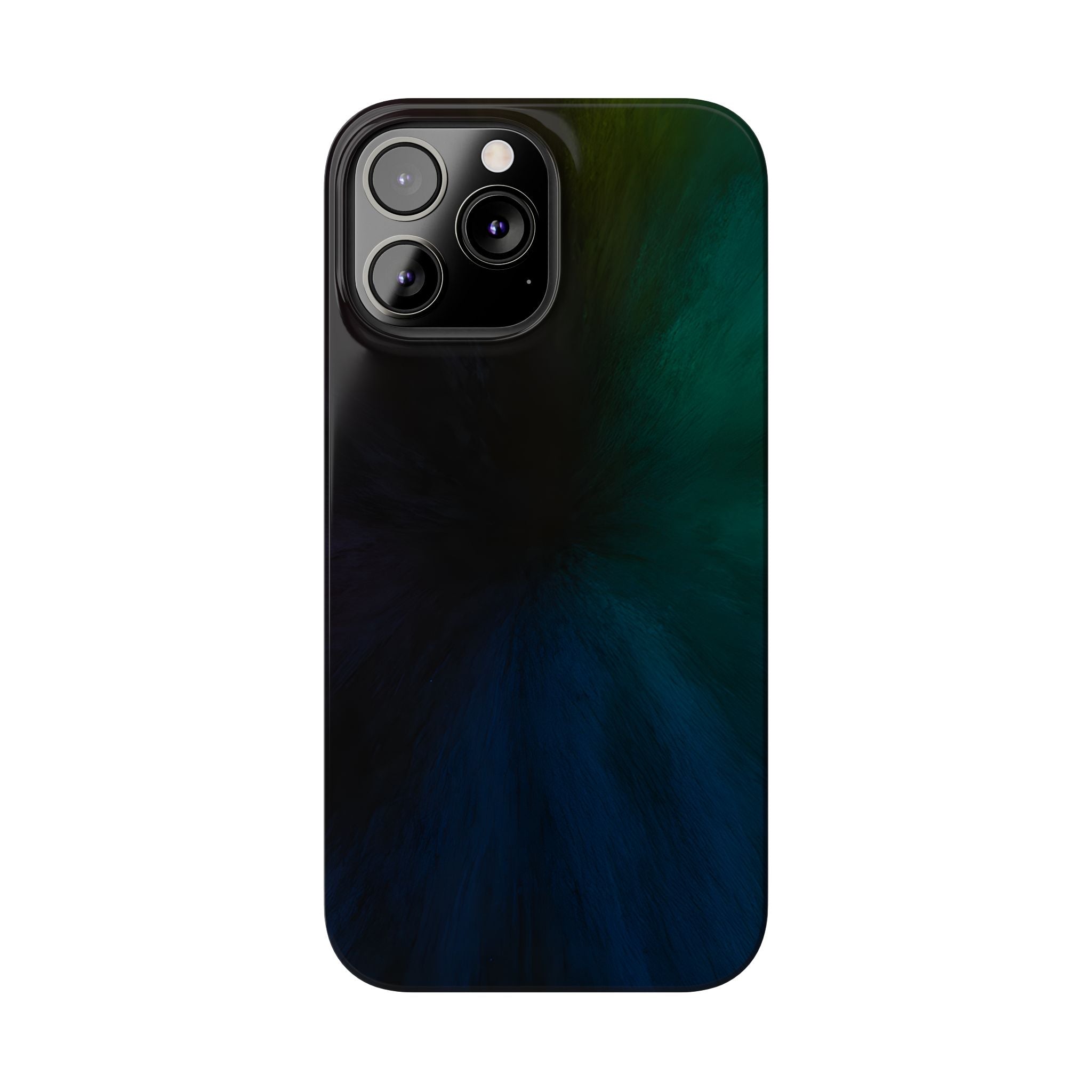 Slim Phone Case — Deep Emerald & Navy Abstract Swirl