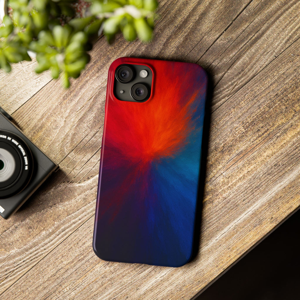 Slim Phone Case — Vivid Red & Blue Nebula Abstract Phone Cover