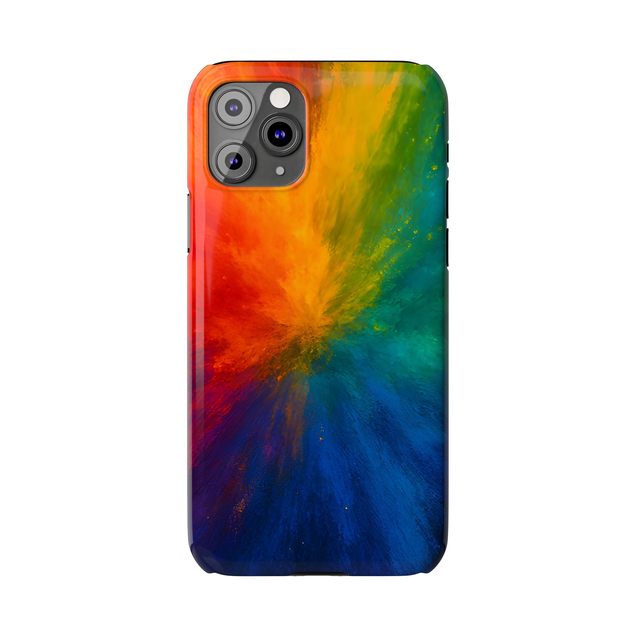 Slim Phone Case — Vibrant Rainbow Explosion Abstract Art