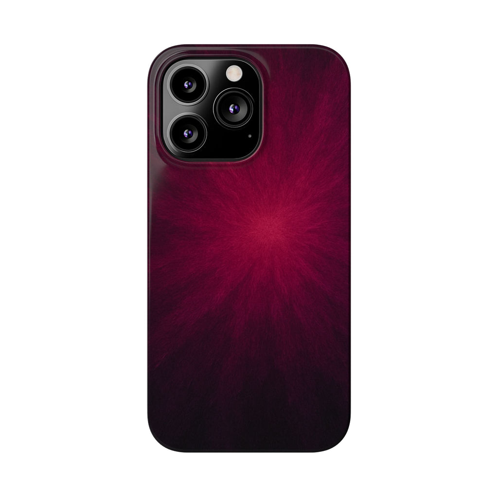 Burgundy Nebula Slim Phone Case — Deep Red Galaxy Design