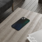 Slim Phone Case — Deep Emerald & Navy Abstract Swirl