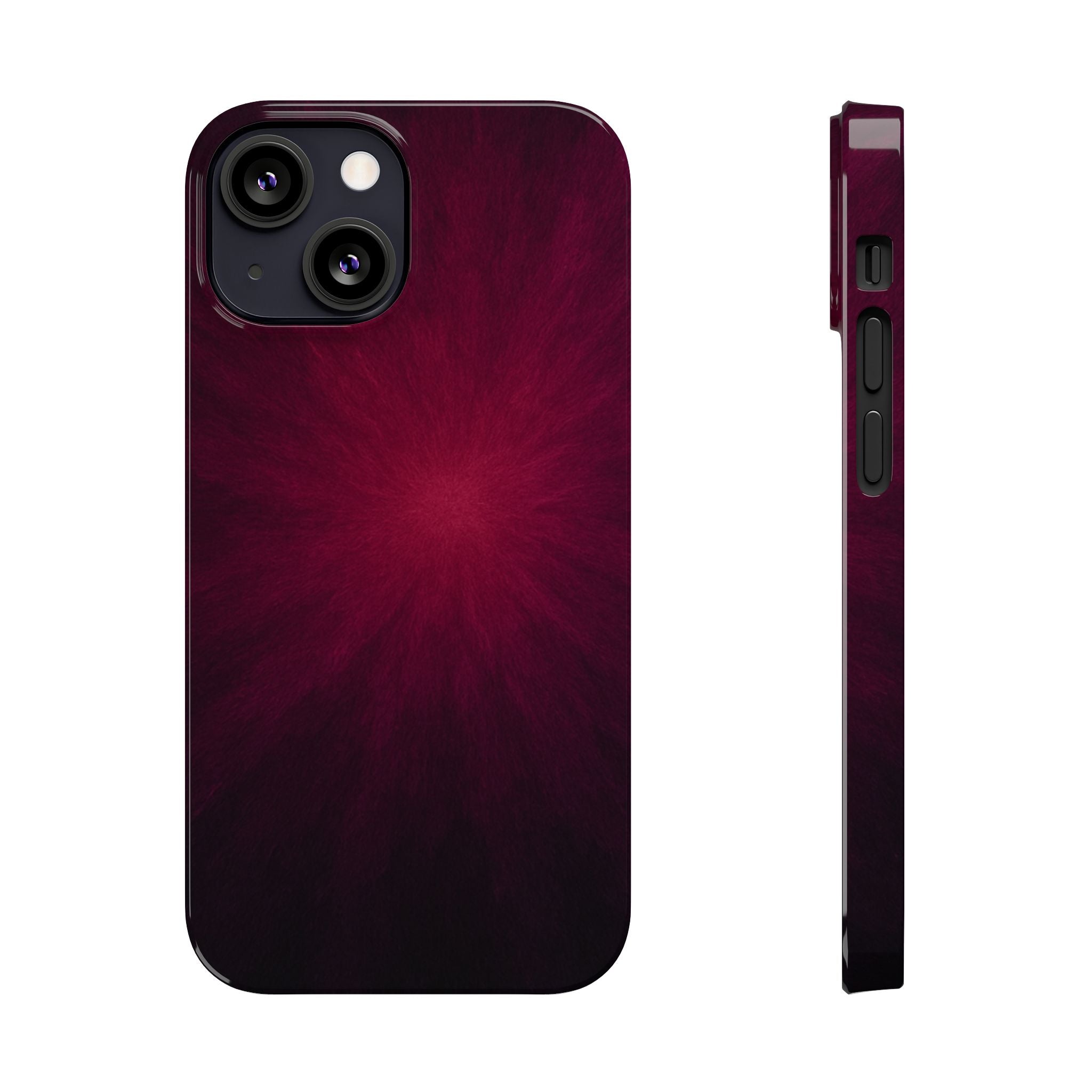Burgundy Nebula Slim Phone Case — Deep Red Galaxy Design