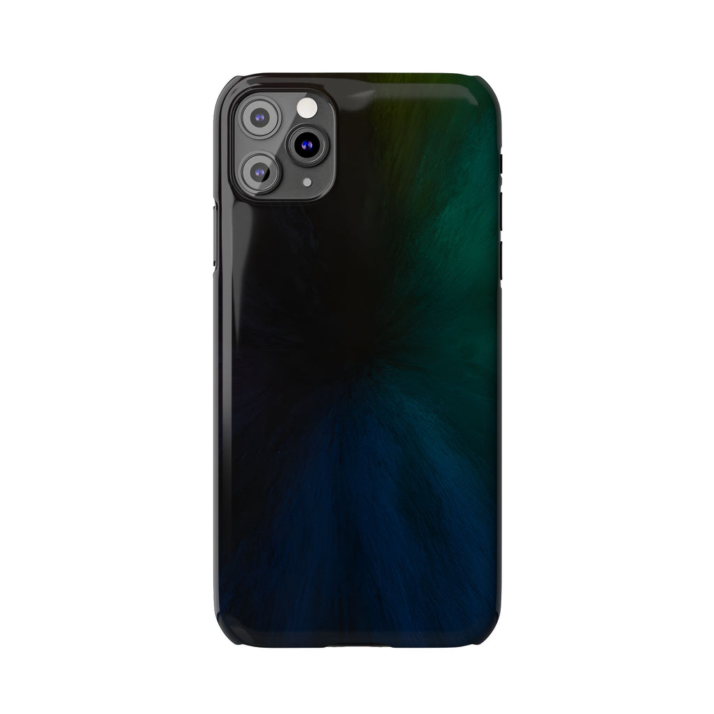 Slim Phone Case — Deep Emerald & Navy Abstract Swirl