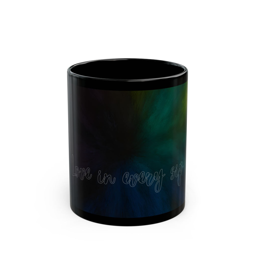 Aurora Night Black Mug — 'Light in Every Storm' Inspirational Coffee Cup (11oz, 15oz)