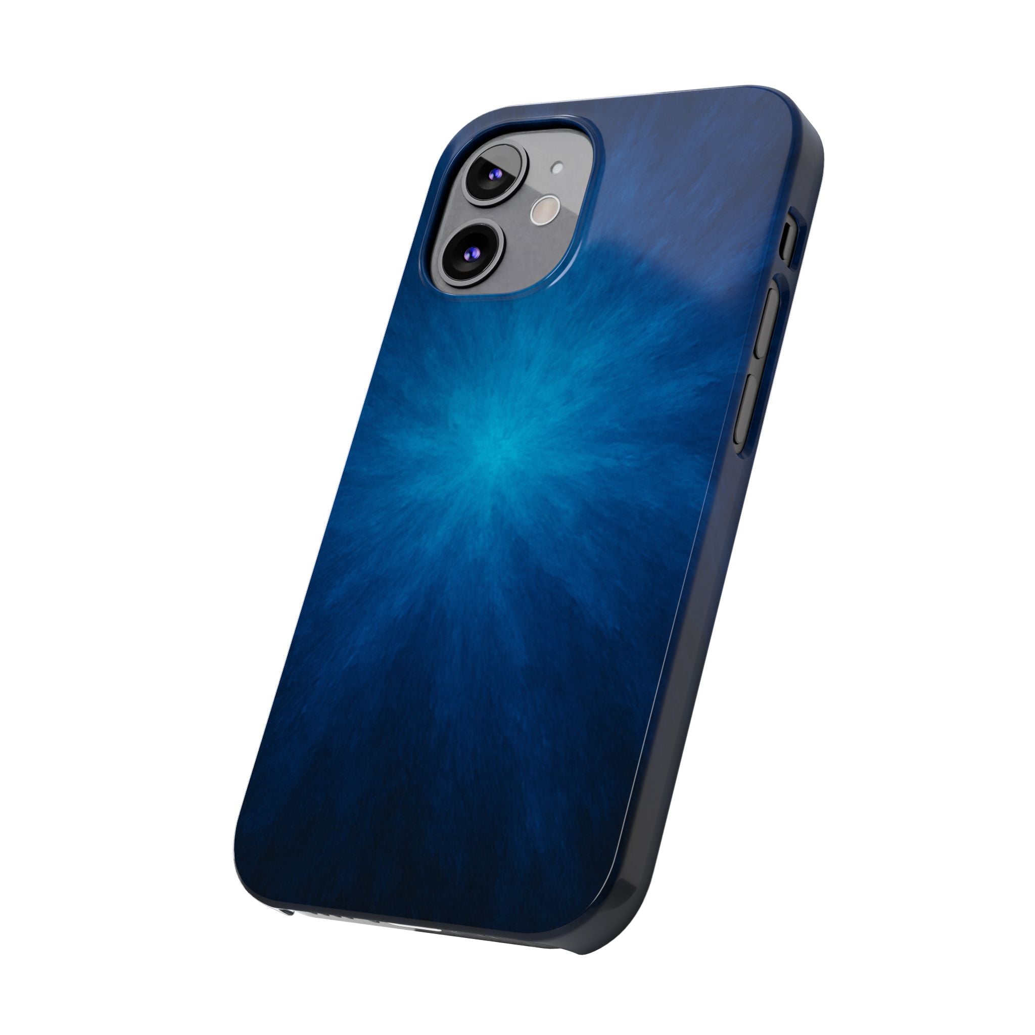 Blue Nebula Slim Phone Case — Abstract Starburst Galaxy Design