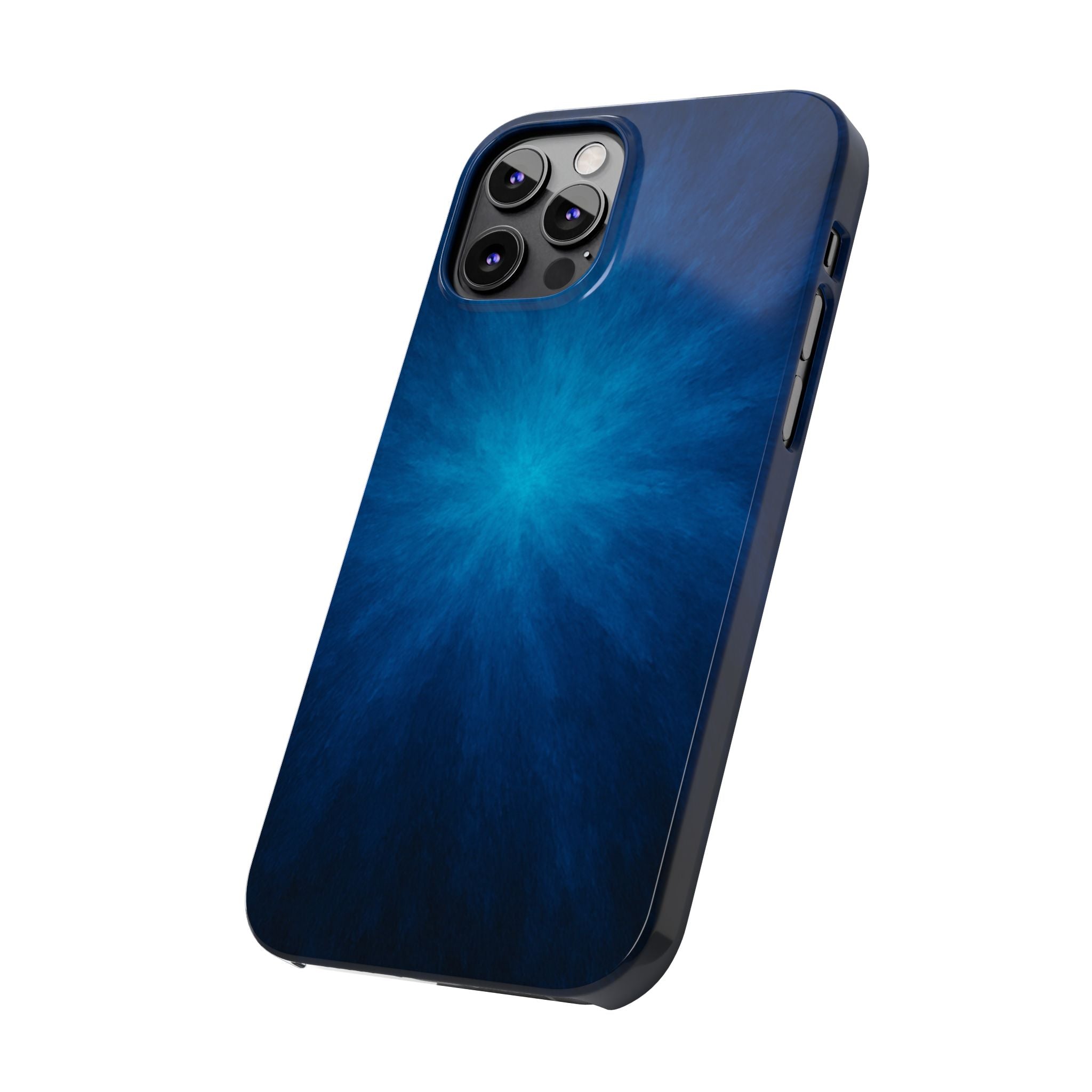 Blue Nebula Slim Phone Case — Abstract Starburst Galaxy Design