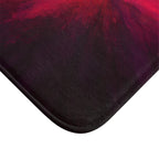 Fiery Nebula Bath Mat — Vibrant Red Orange Abstract Bathroom Rug