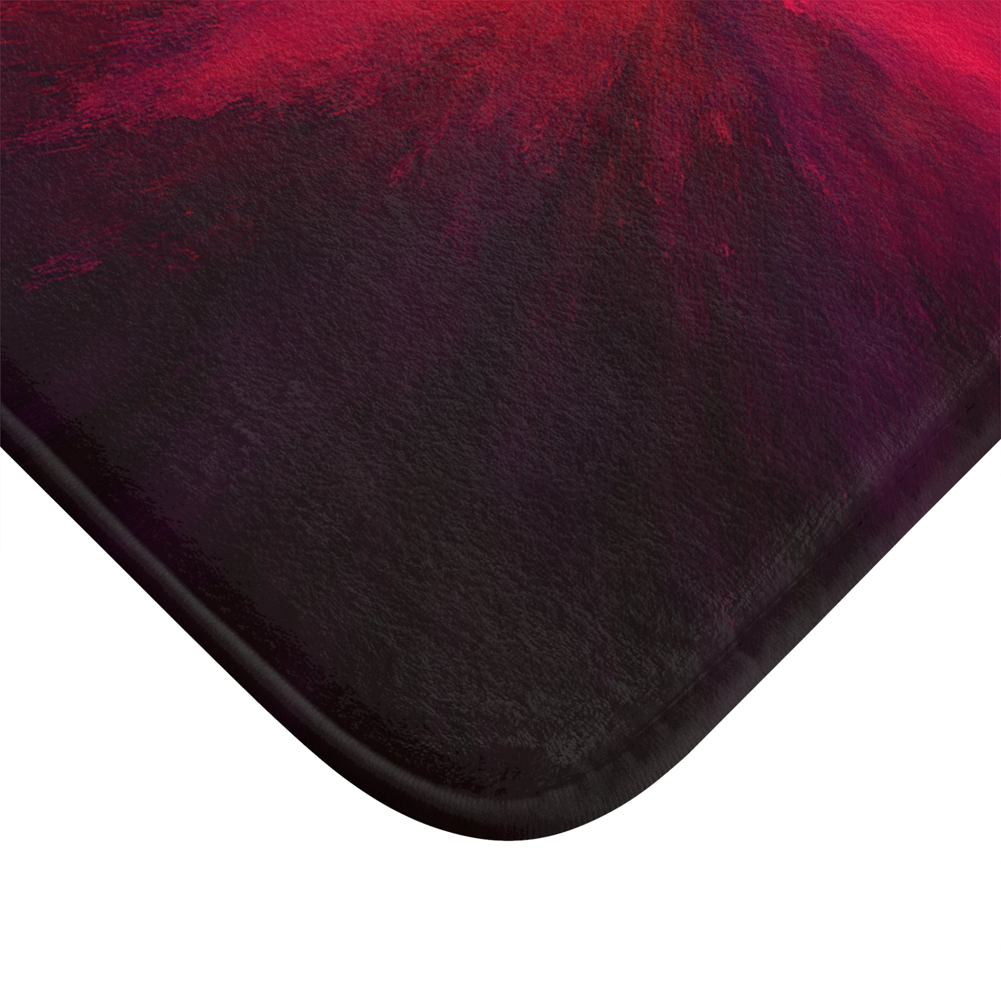 Fiery Nebula Bath Mat — Vibrant Red Orange Abstract Bathroom Rug