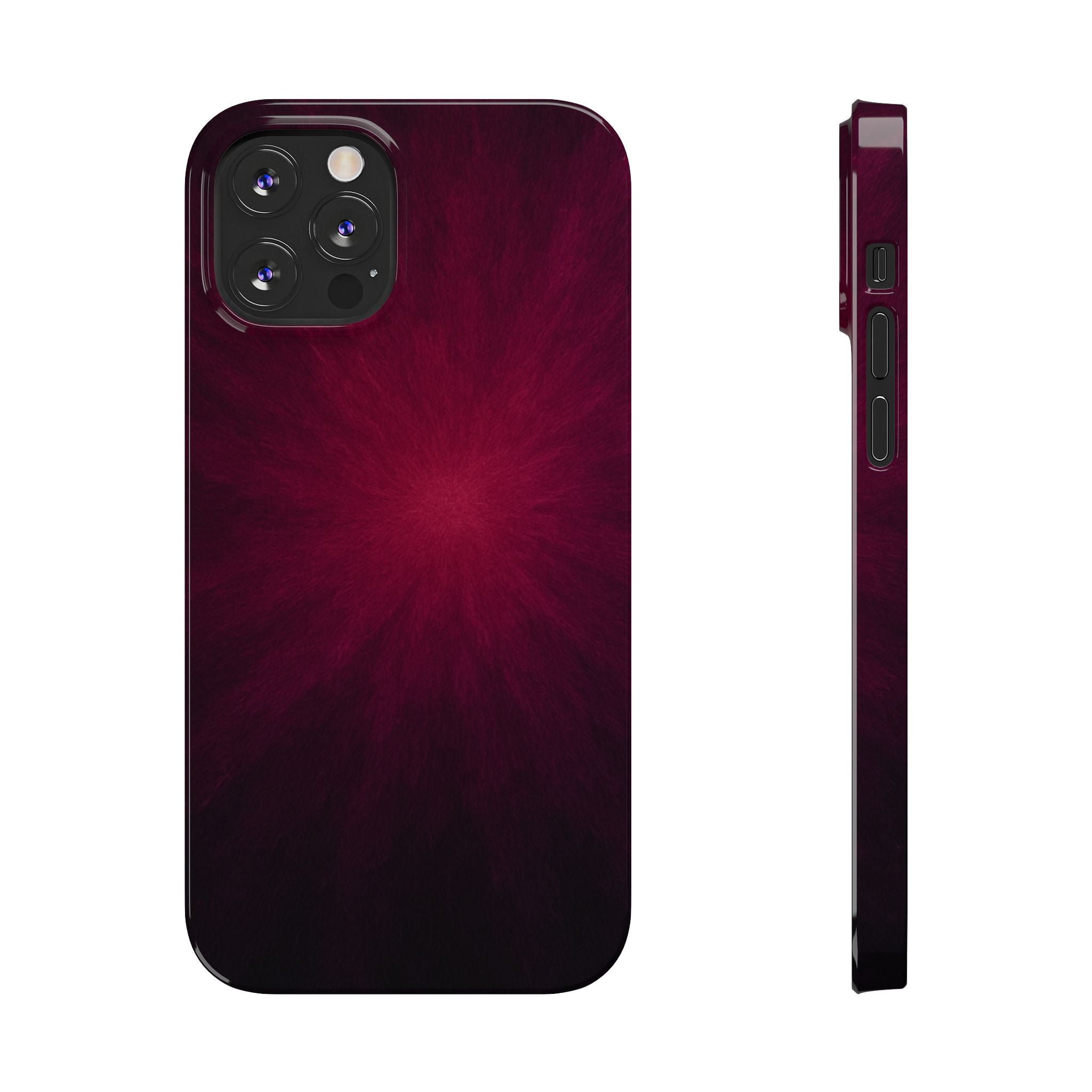 Burgundy Nebula Slim Phone Case — Deep Red Galaxy Design