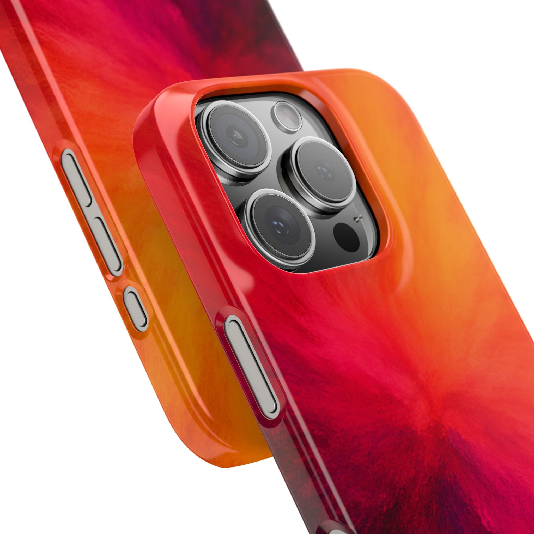 Slim Phone Case — Vibrant Sunset Abstract Red Orange Swirl