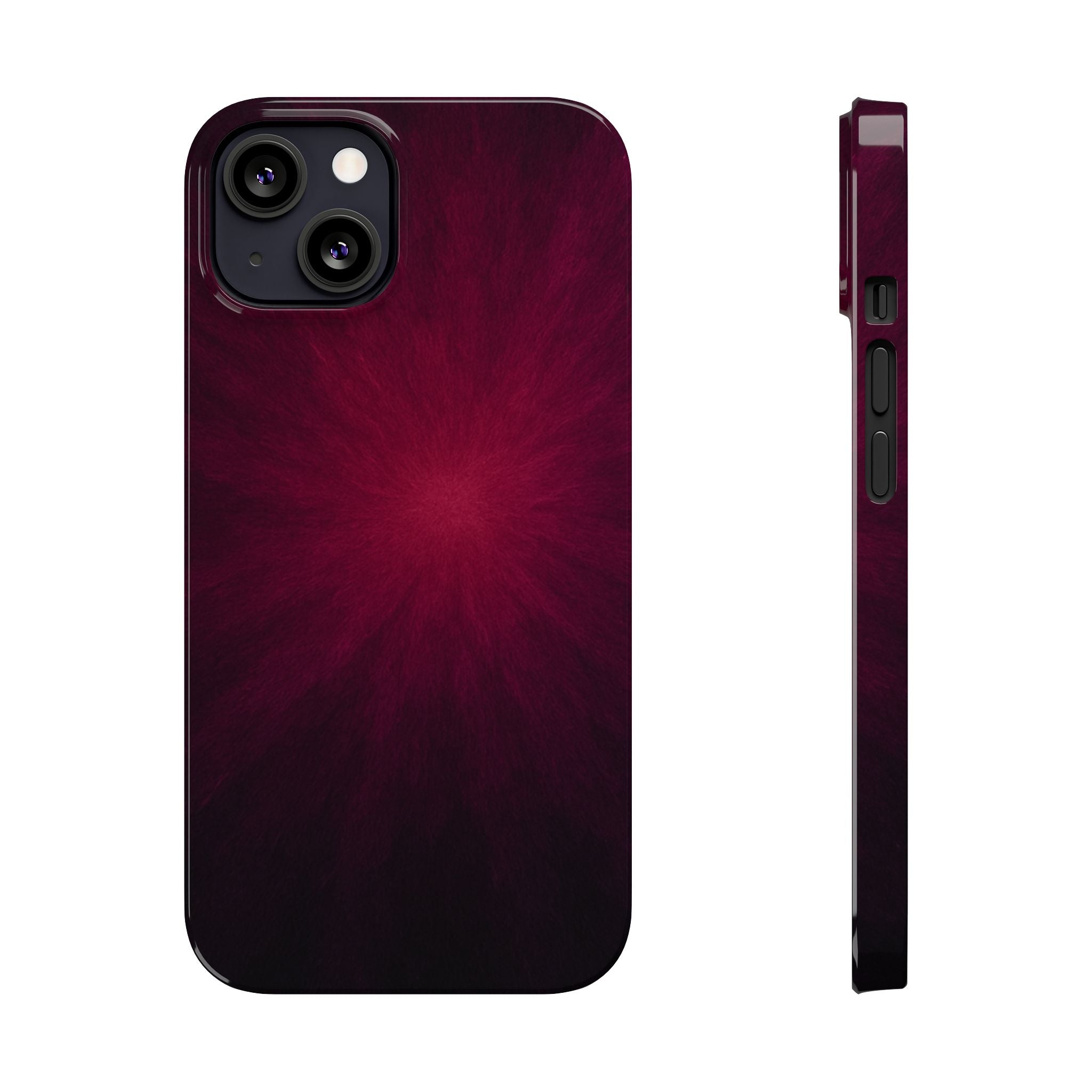 Burgundy Nebula Slim Phone Case — Deep Red Galaxy Design