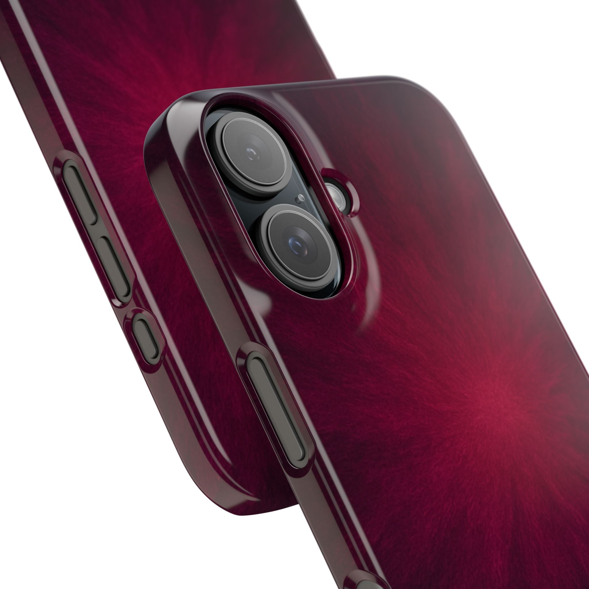 Burgundy Nebula Slim Phone Case — Deep Red Galaxy Design