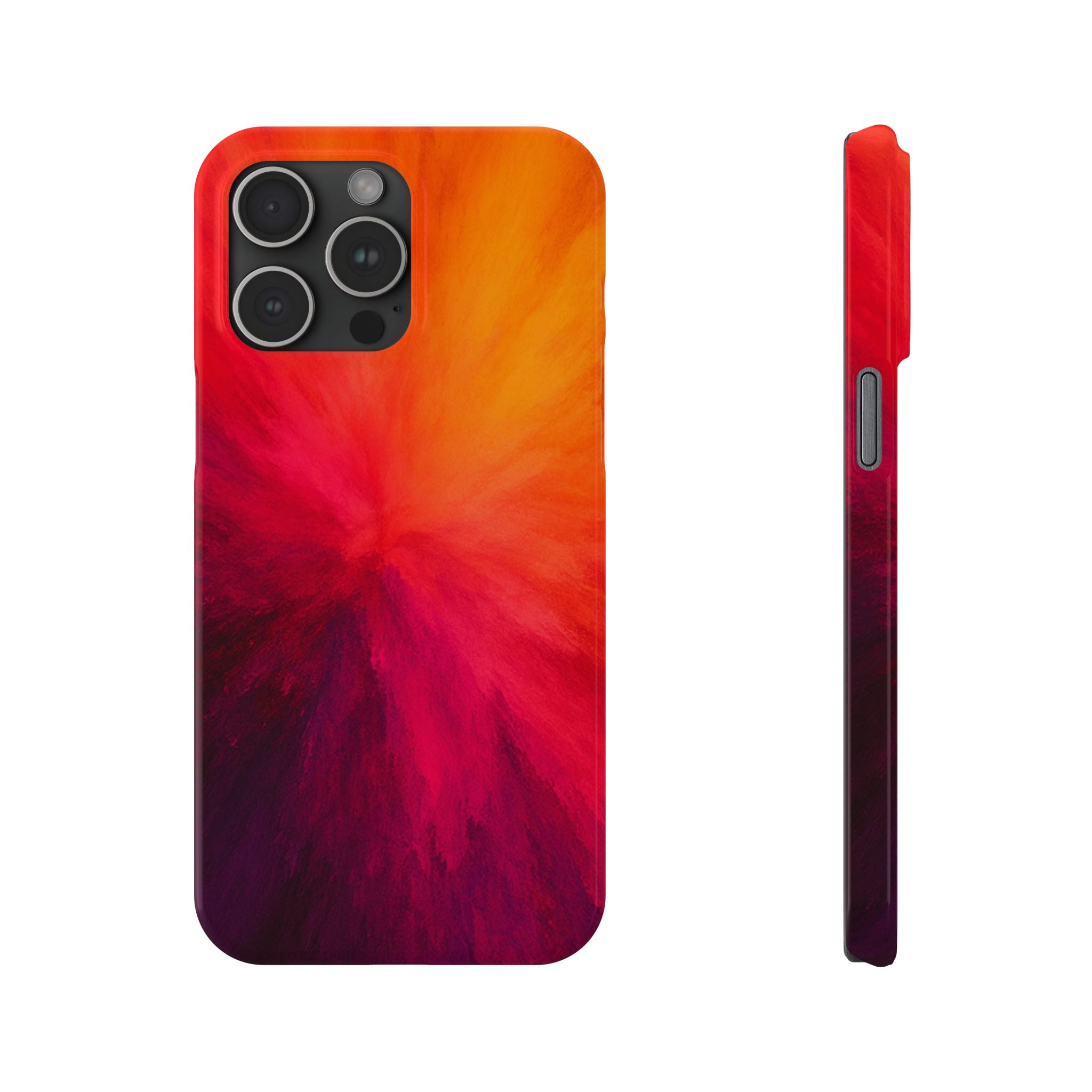 Slim Phone Case — Vibrant Sunset Abstract Red Orange Swirl