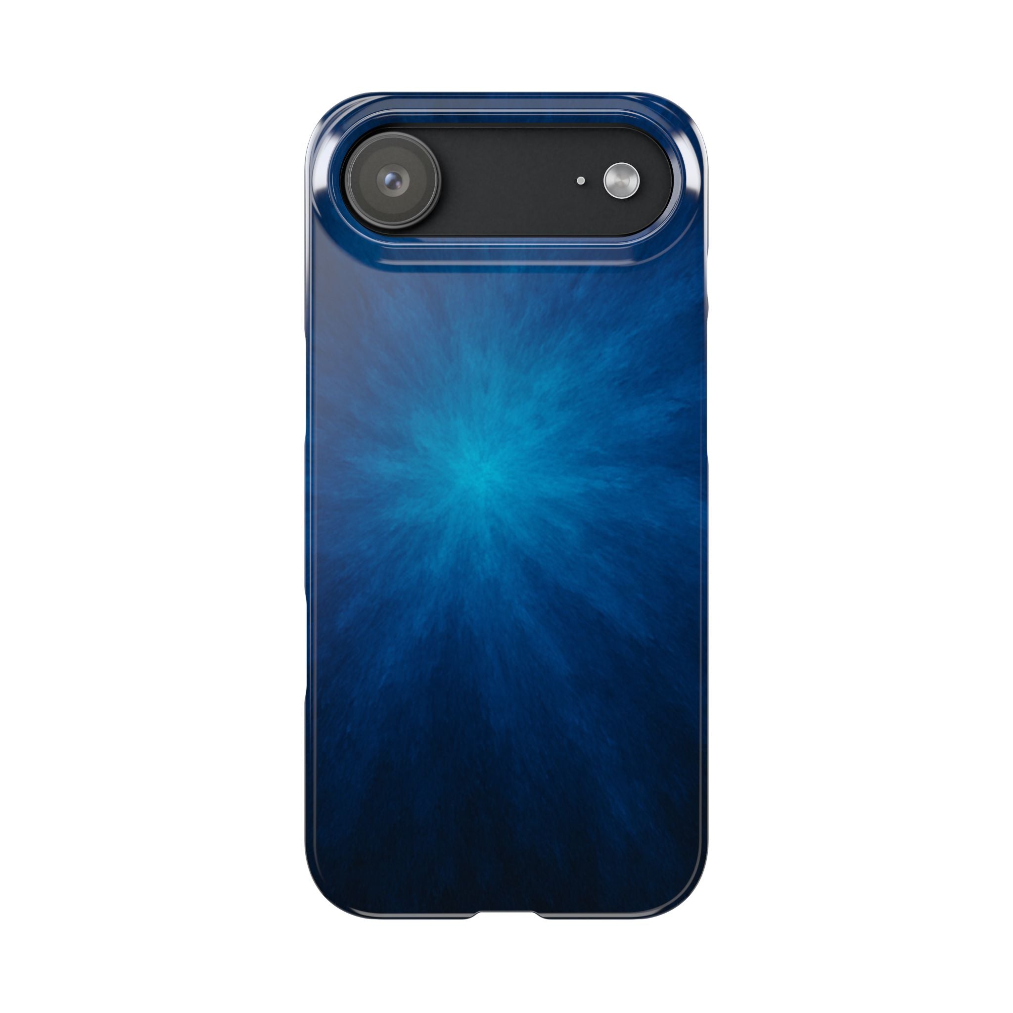 Blue Nebula Slim Phone Case — Abstract Starburst Galaxy Design