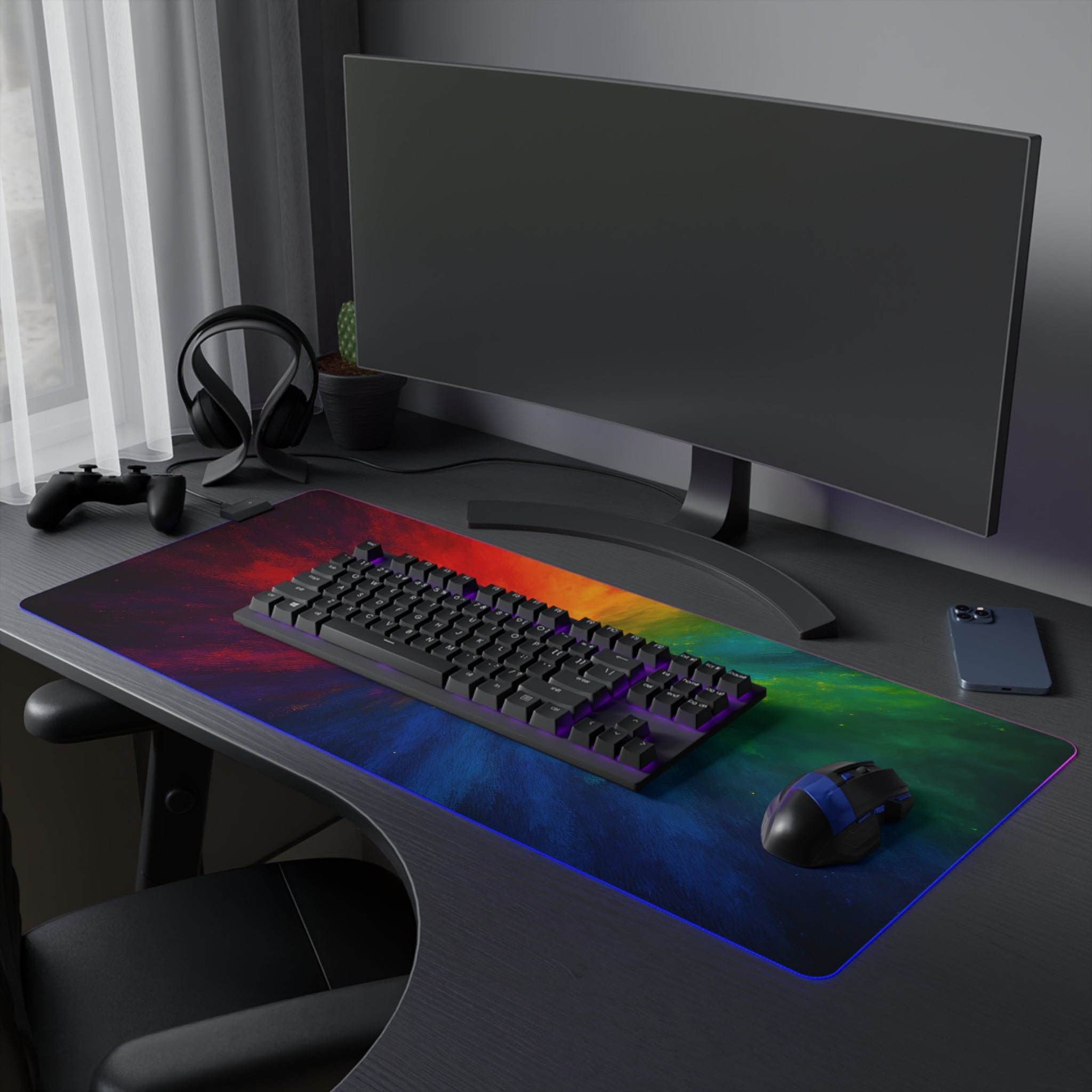 RGB Nebula LED Gaming Mouse Pad — Extended Desk Mat