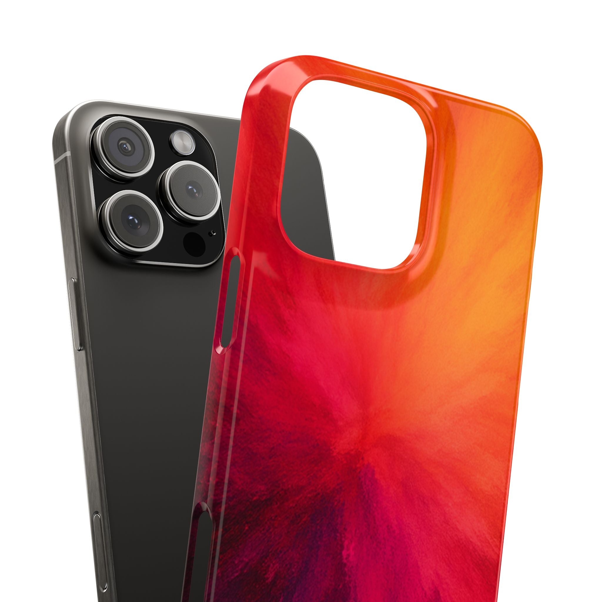 Slim Phone Case — Vibrant Sunset Abstract Red Orange Swirl