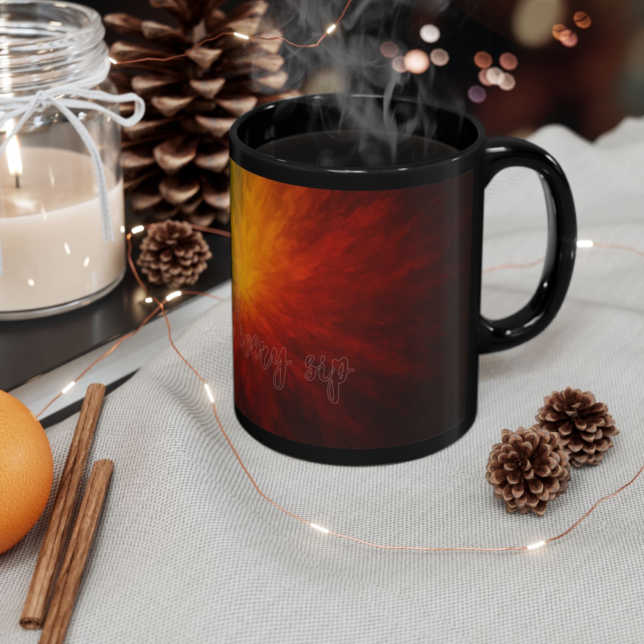 Galaxy Nebula Black Mug — Colorful Cosmic Coffee Cup (11oz & 15oz)