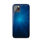 Blue Nebula Slim Phone Case — Abstract Starburst Galaxy Design