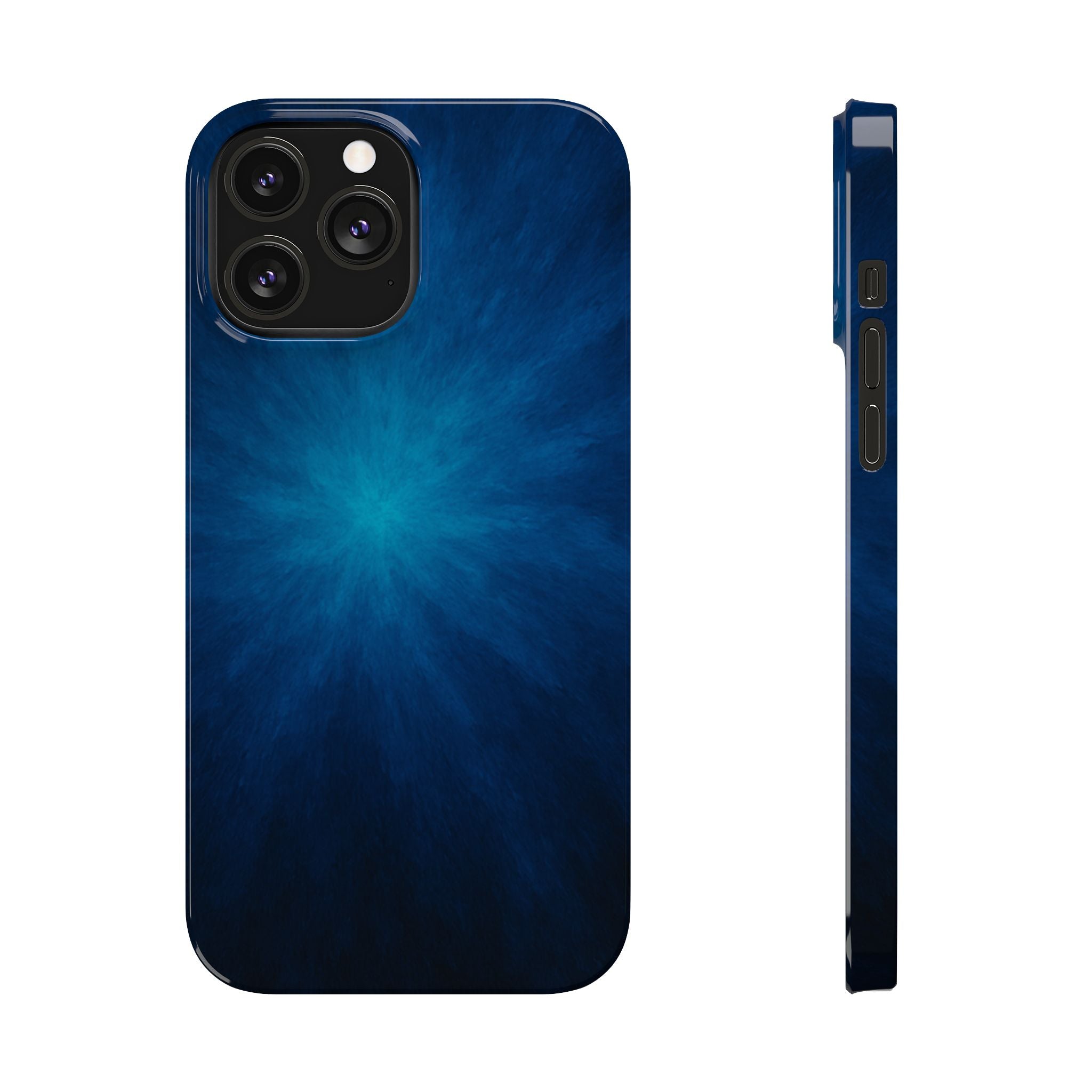 Blue Nebula Slim Phone Case — Abstract Starburst Galaxy Design