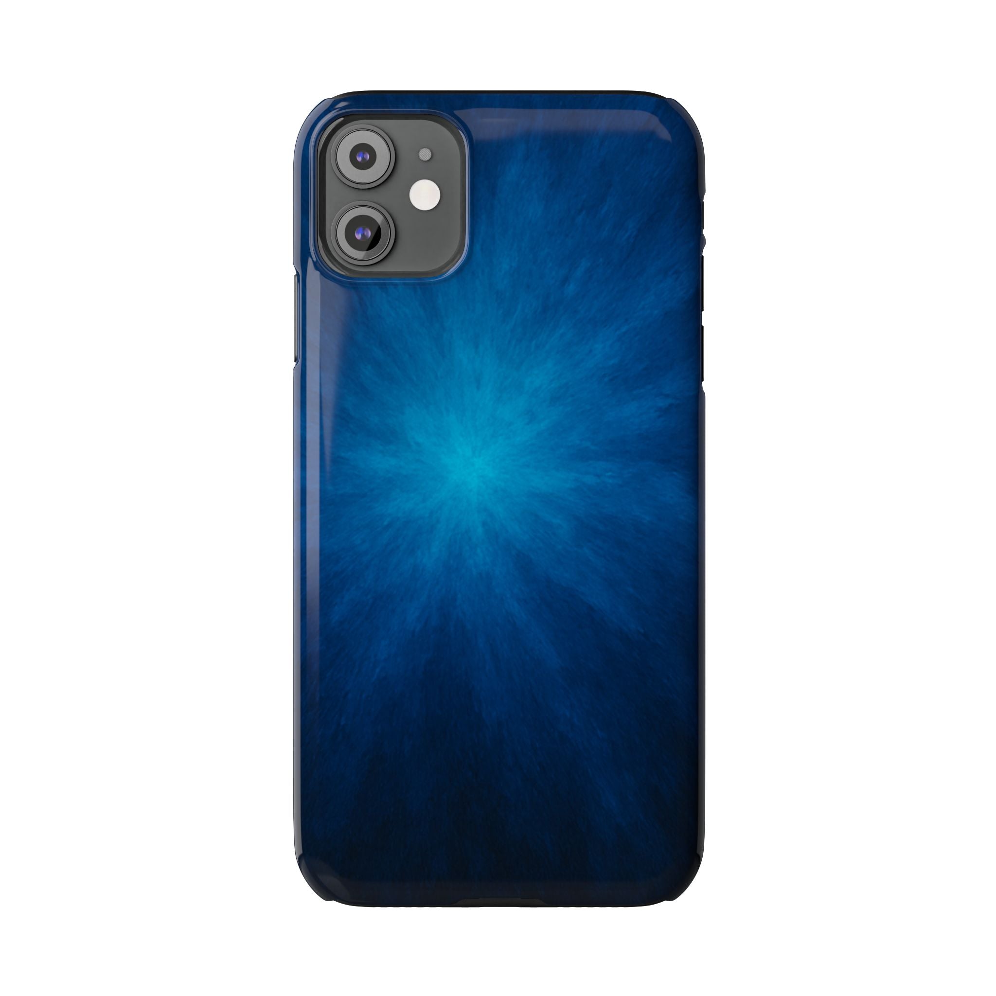 Blue Nebula Slim Phone Case — Abstract Starburst Galaxy Design