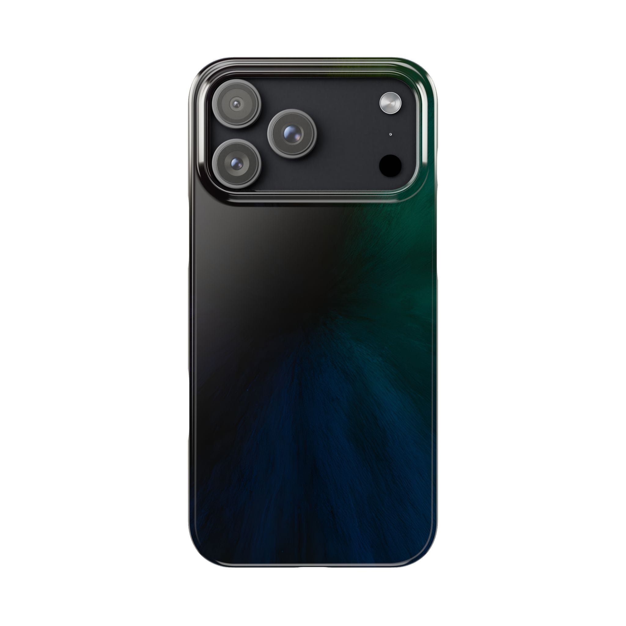 Slim Phone Case — Deep Emerald & Navy Abstract Swirl