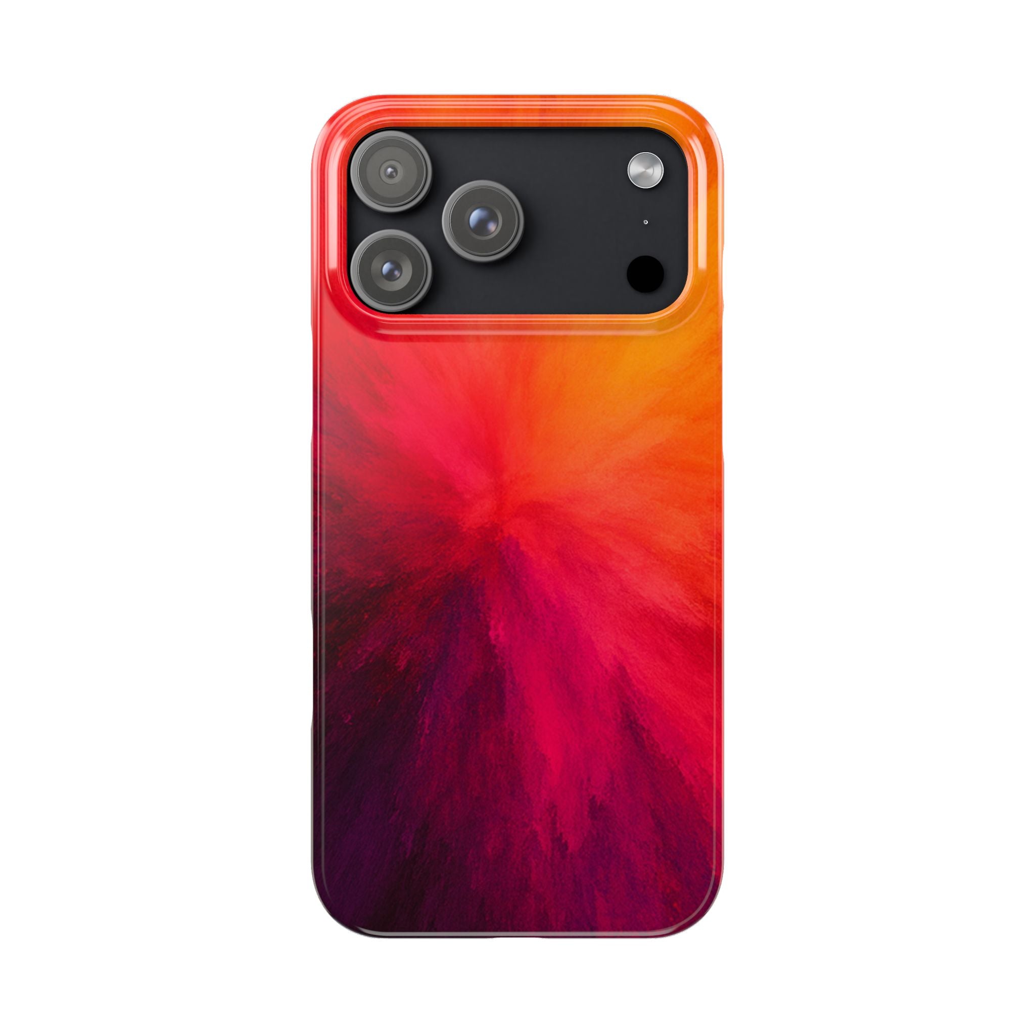 Slim Phone Case — Vibrant Sunset Abstract Red Orange Swirl