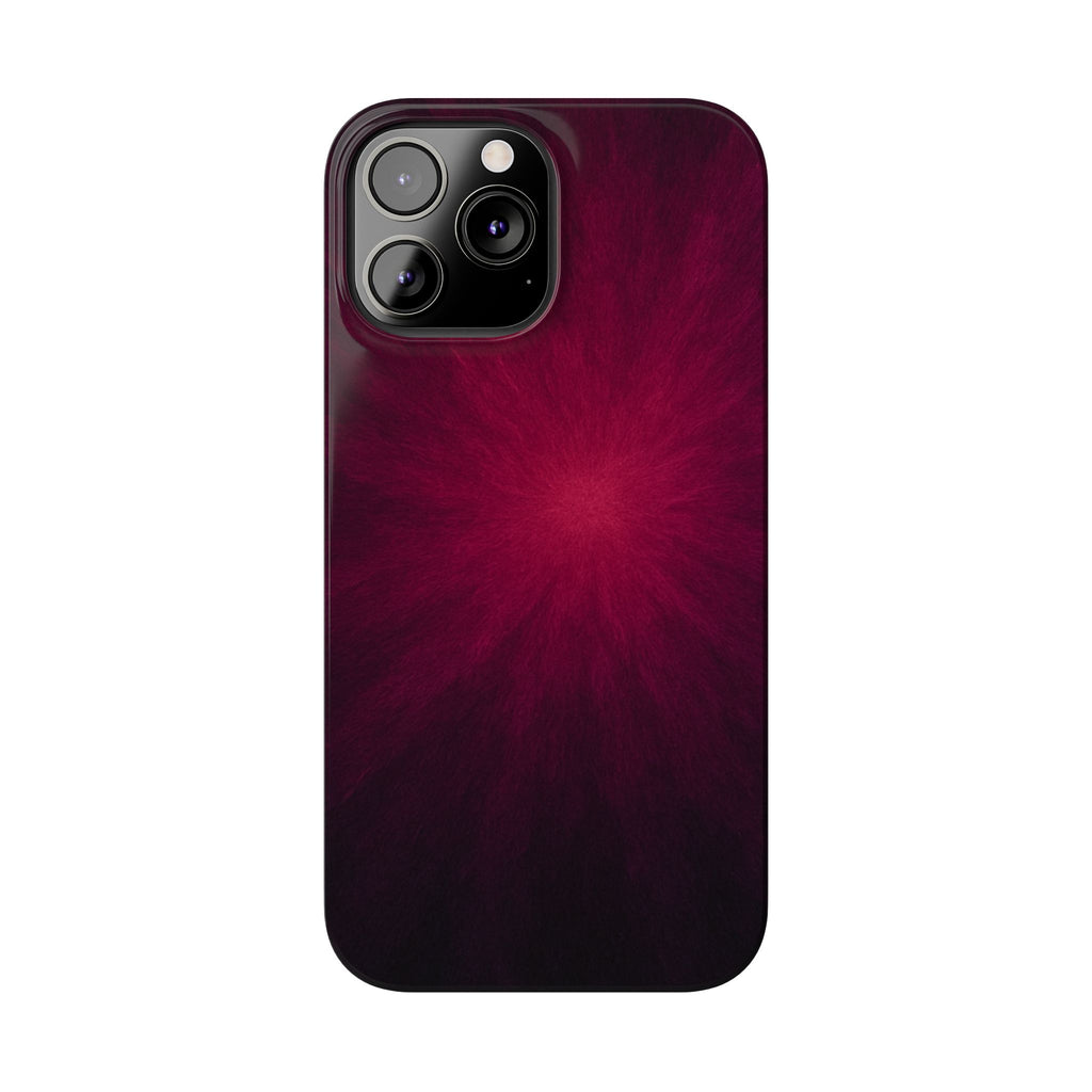 Burgundy Nebula Slim Phone Case — Deep Red Galaxy Design
