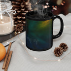 Aurora Night Black Mug — 'Light in Every Storm' Inspirational Coffee Cup (11oz, 15oz)