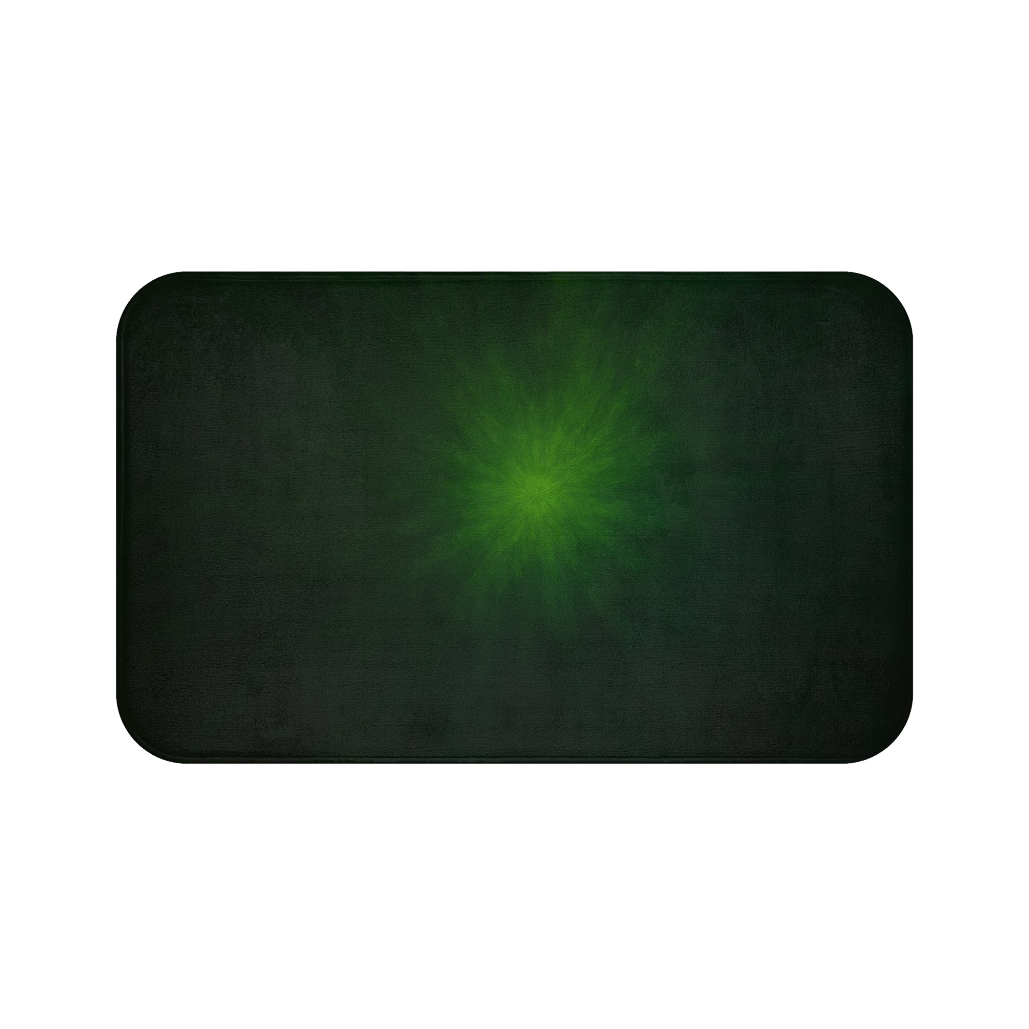 Emerald Glow Bath Mat — Soft Non-Slip Bathroom Rug with Subtle Green Radiant Center