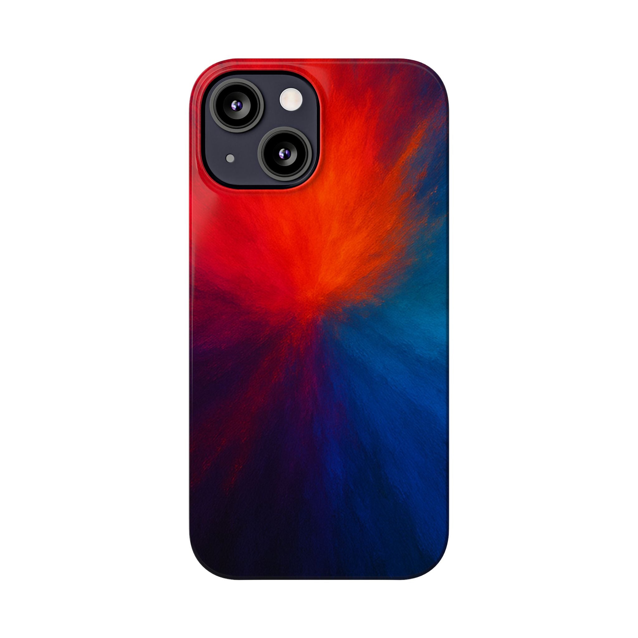 Slim Phone Case — Vivid Red & Blue Nebula Abstract Phone Cover