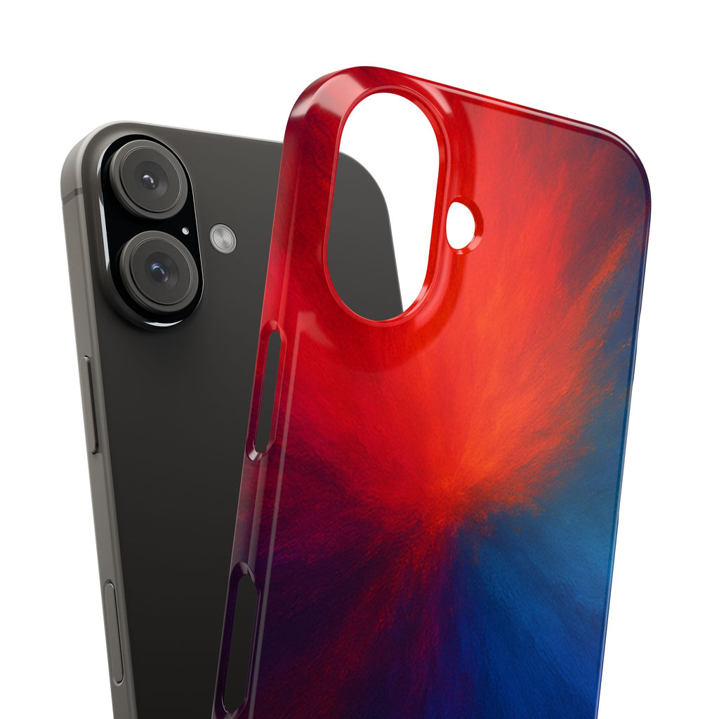 Slim Phone Case — Vivid Red & Blue Nebula Abstract Phone Cover