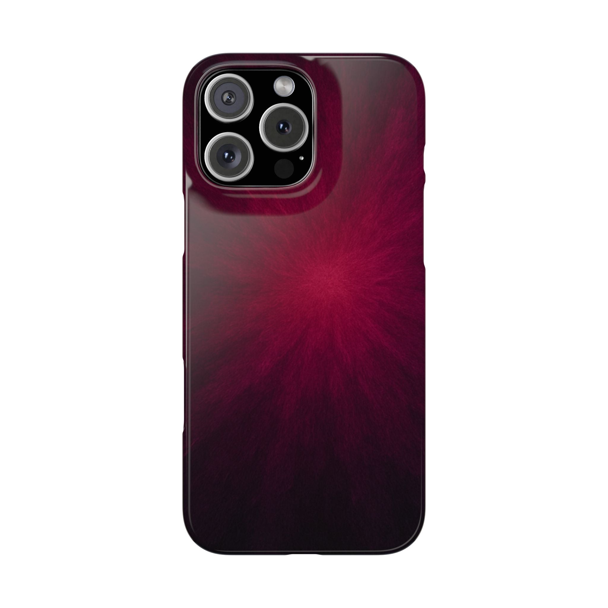 Burgundy Nebula Slim Phone Case — Deep Red Galaxy Design
