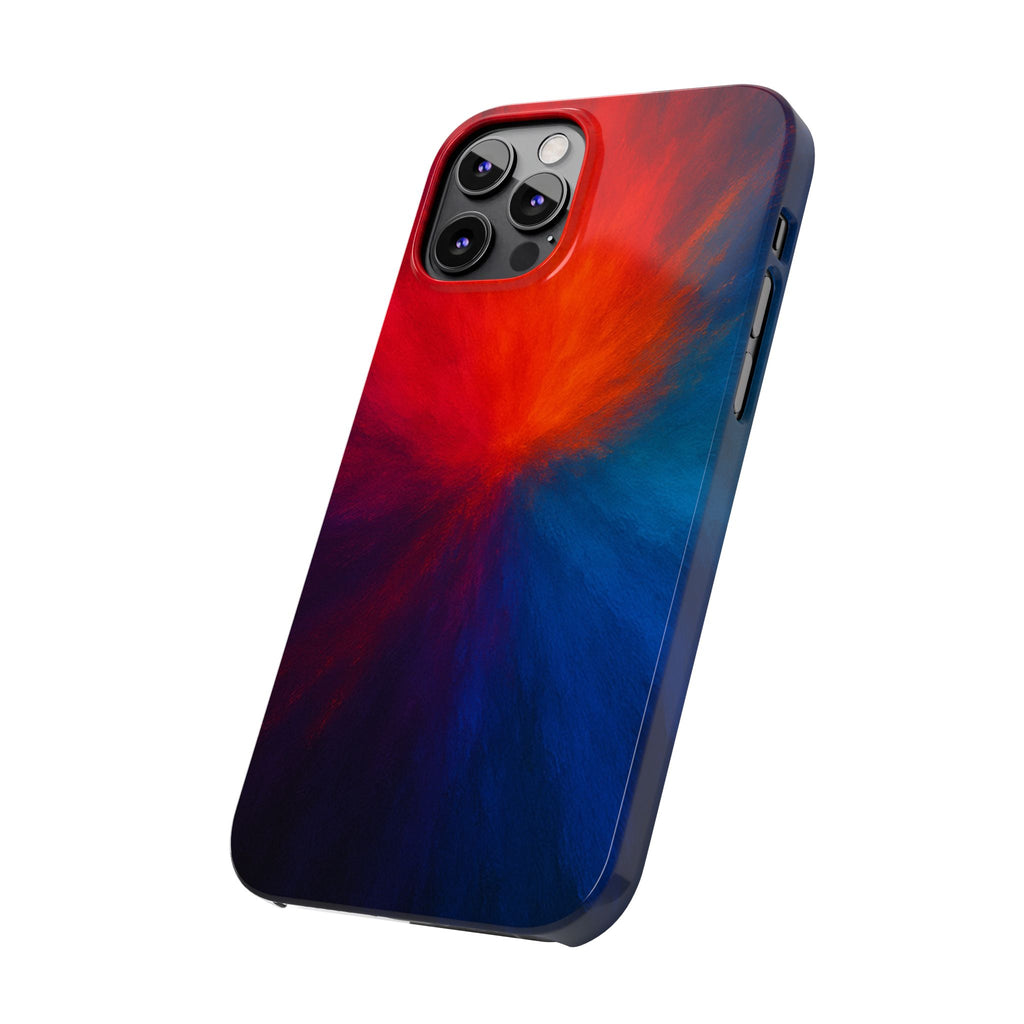 Slim Phone Case — Vivid Red & Blue Nebula Abstract Phone Cover