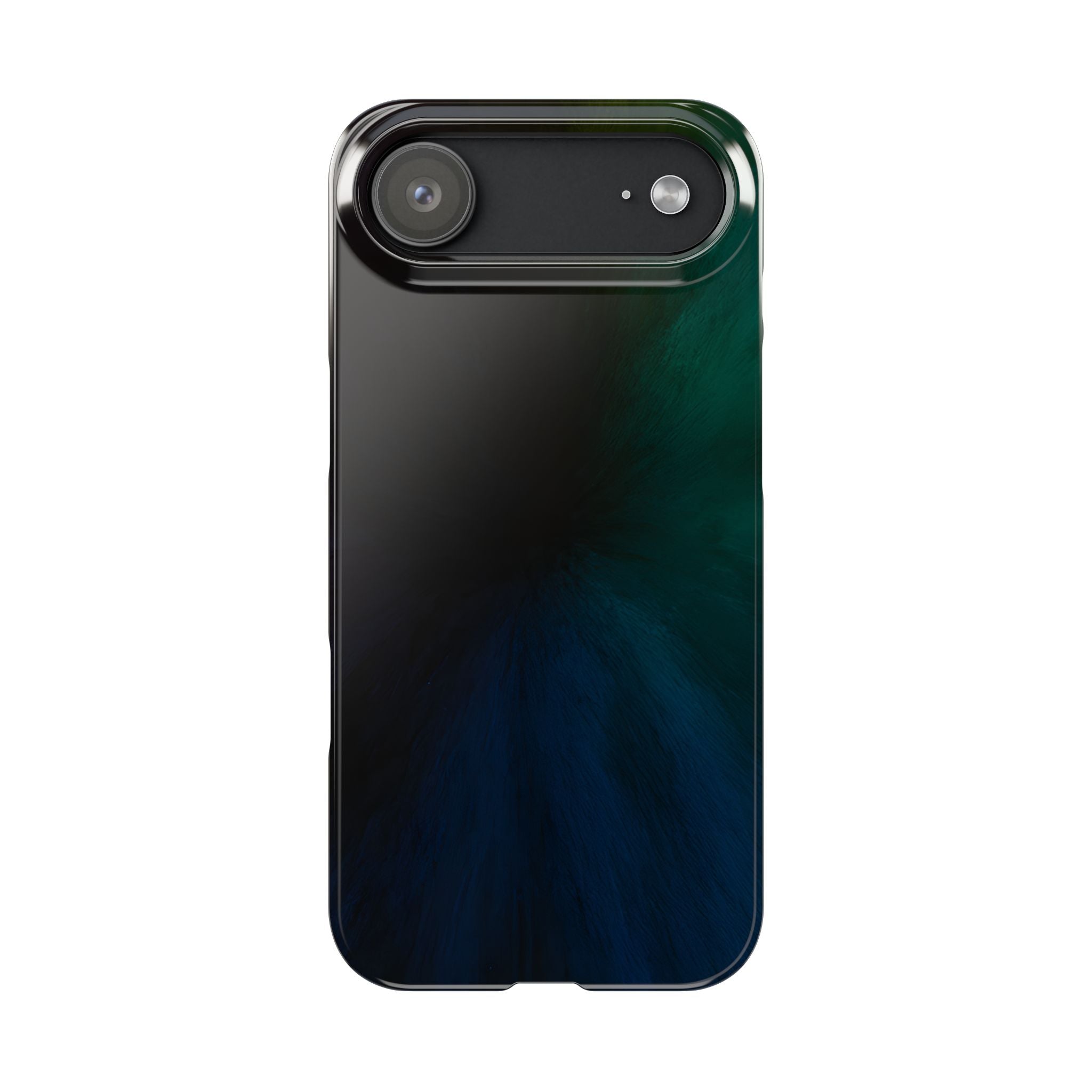 Slim Phone Case — Deep Emerald & Navy Abstract Swirl